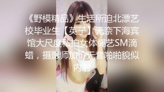 《野模精品》生活所迫北漂艺校毕业生【英子】无奈下海宾馆大尺度私拍女体绳艺SM滴蜡，摄影师加价无套啪啪貌似内射